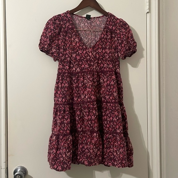 Wild Fable Women Small Purple & Pink Floral Flowy & Tiered Babydoll Summer Dress - Picture 5 of 10